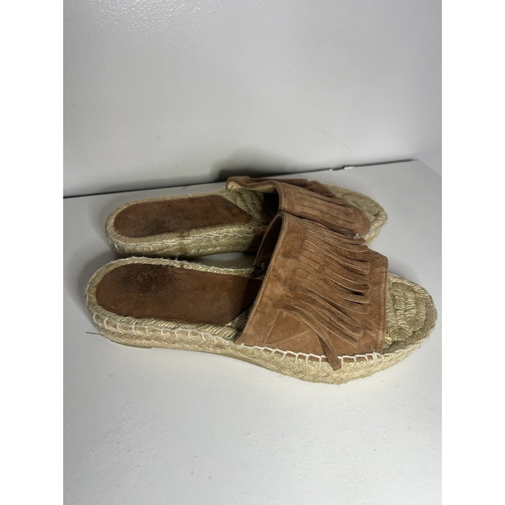 Castañer fringe espadrille slides Sandals Suede  Bohemian Fringe Versatile 37‎